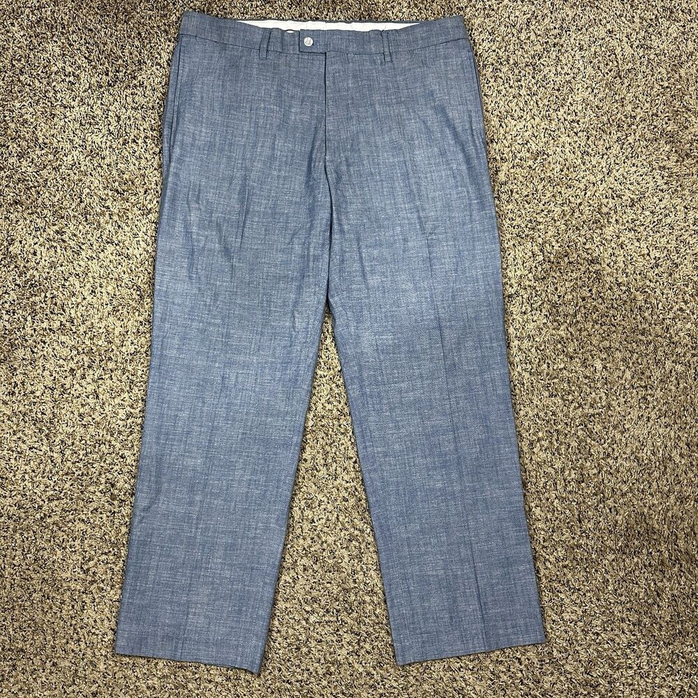 Paulo solari Men's Blue Pants 100% Cotton Sz 38/30 Beach Travel Workwear